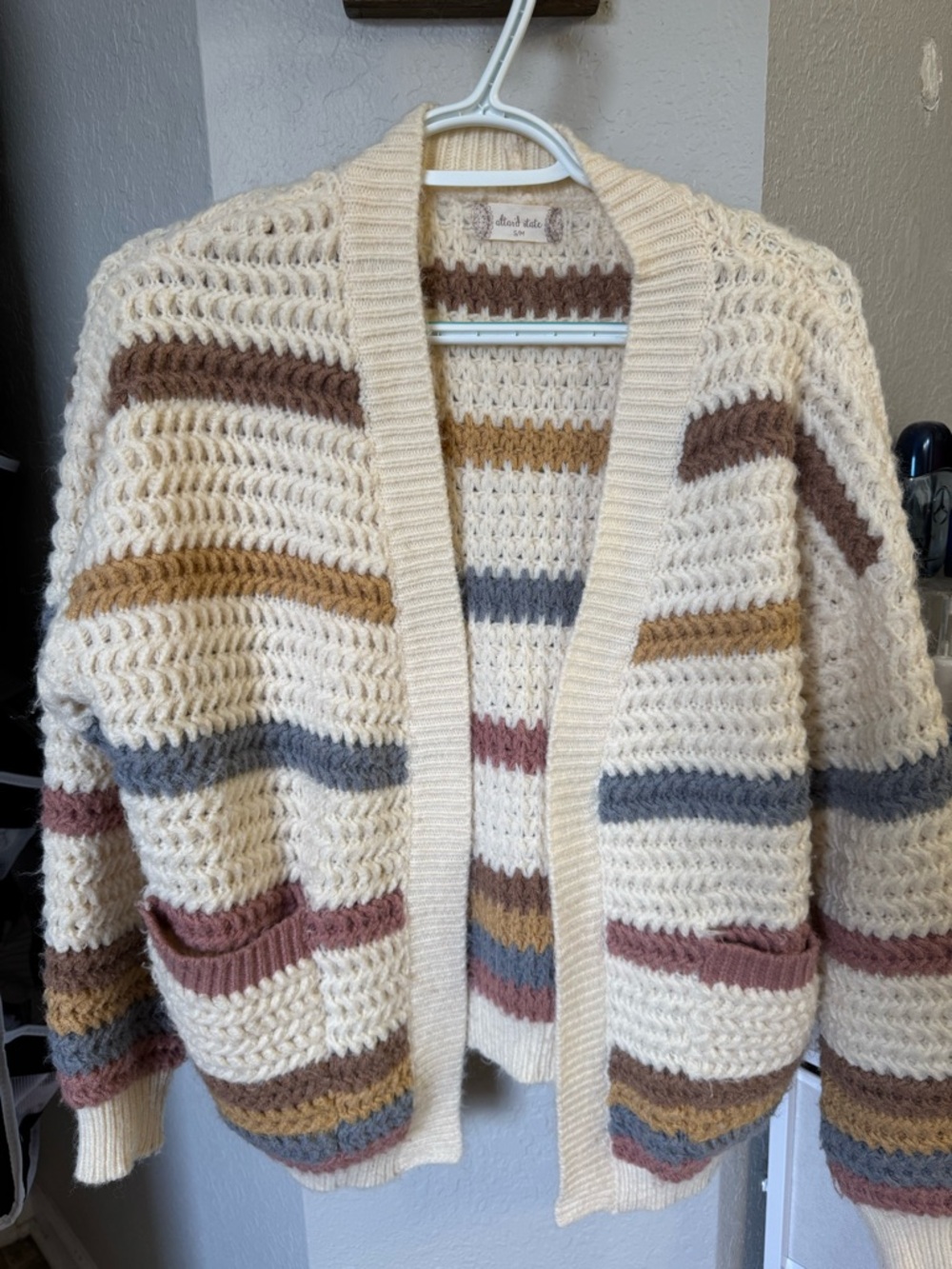 Altar’d State Fuzzy Striped Cardigan – Size S/M